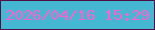 文字の大きさ：5、枠の色：4c0e44、背景の色：45b7d3、文字の色：fc61cd 無料ブログパーツのブログ時計