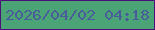 文字の大きさ：3、枠の色：4c0f79、背景の色：4ba476、文字の色：495b99 無料ブログパーツのブログ時計