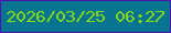 文字の大きさ：4、枠の色：4c0fb3、背景の色：097490、文字の色：83d914 無料ブログパーツのブログ時計