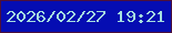 文字の大きさ：2、枠の色：4c103a、背景の色：050db2、文字の色：a6dfdf 無料ブログパーツのブログ時計