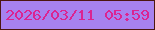 文字の大きさ：4、枠の色：4c1710、背景の色：a782ef、文字の色：db2491 無料ブログパーツのブログ時計