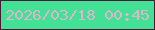 文字の大きさ：2、枠の色：4c1833、背景の色：42e195、文字の色：deb5cd 無料ブログパーツのブログ時計