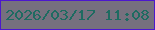 文字の大きさ：3、枠の色：4c18cd、背景の色：76707e、文字の色：1e6b61 無料ブログパーツのブログ時計