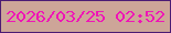 文字の大きさ：3、枠の色：4c1b74、背景の色：cda598、文字の色：ef15b6 無料ブログパーツのブログ時計