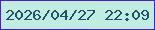 文字の大きさ：2、枠の色：4c1cd7、背景の色：c0ece1、文字の色：205267 無料ブログパーツのブログ時計