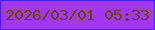 文字の大きさ：3、枠の色：4c1cfa、背景の色：a237f4、文字の色：6e4001 無料ブログパーツのブログ時計