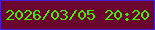 文字の大きさ：4、枠の色：4c1dd6、背景の色：6a052d、文字の色：47eb00 無料ブログパーツのブログ時計