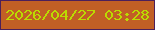 文字の大きさ：3、枠の色：4c1f5a、背景の色：c15f25、文字の色：bbdb02 無料ブログパーツのブログ時計