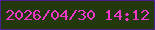 文字の大きさ：3、枠の色：4c208b、背景の色：23380c、文字の色：ee39c8 無料ブログパーツのブログ時計
