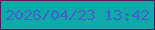 文字の大きさ：5、枠の色：4c215a、背景の色：0ea9a8、文字の色：3e63cb 無料ブログパーツのブログ時計