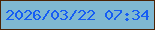 文字の大きさ：4、枠の色：4c2305、背景の色：7fb8d2、文字の色：165df3 無料ブログパーツのブログ時計