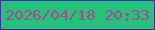 文字の大きさ：2、枠の色：4c28a9、背景の色：24c27c、文字の色：b04594 無料ブログパーツのブログ時計