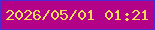 文字の大きさ：4、枠の色：4c2bcf、背景の色：b40288、文字の色：f3da59 無料ブログパーツのブログ時計