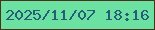 文字の大きさ：4、枠の色：4c321d、背景の色：6be2a2、文字の色：285c77 無料ブログパーツのブログ時計