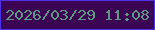 文字の大きさ：4、枠の色：4c32eb、背景の色：3c0554、文字の色：5e9883 無料ブログパーツのブログ時計