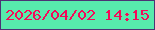 文字の大きさ：3、枠の色：4c3474、背景の色：57ebac、文字の色：f50a59 無料ブログパーツのブログ時計