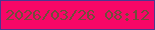 文字の大きさ：2、枠の色：4c3790、背景の色：f70767、文字の色：714e3b 無料ブログパーツのブログ時計