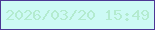 文字の大きさ：2、枠の色：4c3895、背景の色：cdfaf5、文字の色：b3ebcf 無料ブログパーツのブログ時計