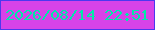 文字の大きさ：5、枠の色：4c38ef、背景の色：d743e8、文字の色：01e8a9 無料ブログパーツのブログ時計