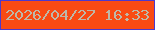 文字の大きさ：5、枠の色：4c39cc、背景の色：f94a13、文字の色：beb8a8 無料ブログパーツのブログ時計