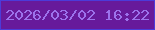 文字の大きさ：1、枠の色：4c3bd9、背景の色：671a9b、文字の色：9c72eb 無料ブログパーツのブログ時計