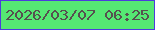 文字の大きさ：2、枠の色：4c3cdd、背景の色：55e873、文字の色：56504f 無料ブログパーツのブログ時計