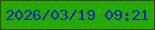 文字の大きさ：1、枠の色：4c3d02、背景の色：24aa00、文字の色：1124c1 無料ブログパーツのブログ時計
