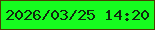 文字の大きさ：4、枠の色：4c3e02、背景の色：16fd1f、文字の色：0f290f 無料ブログパーツのブログ時計