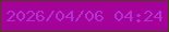 文字の大きさ：4、枠の色：4c3f19、背景の色：a40299、文字の色：b530d2 無料ブログパーツのブログ時計