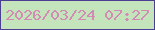 文字の大きさ：1、枠の色：4c3f93、背景の色：c4e5bb、文字の色：d28bb4 無料ブログパーツのブログ時計