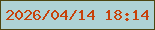 文字の大きさ：3、枠の色：4c4711、背景の色：aed3d5、文字の色：c7420a 無料ブログパーツのブログ時計