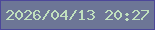 文字の大きさ：1、枠の色：4c4799、背景の色：6d7696、文字の色：c0e0be 無料ブログパーツのブログ時計