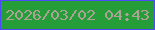 文字の大きさ：1、枠の色：4c4af9、背景の色：259e39、文字の色：aca396 無料ブログパーツのブログ時計