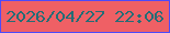 文字の大きさ：4、枠の色：4c4afa、背景の色：ef6065、文字の色：246d76 無料ブログパーツのブログ時計