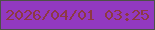 文字の大きさ：5、枠の色：4c5146、背景の色：9239c0、文字の色：8d3944 無料ブログパーツのブログ時計