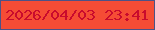 文字の大きさ：5、枠の色：4c5286、背景の色：f54c35、文字の色：c90b2d 無料ブログパーツのブログ時計