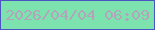 文字の大きさ：1、枠の色：4c53c3、背景の色：7ce3ae、文字の色：b4a4bb 無料ブログパーツのブログ時計