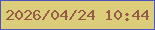文字の大きさ：2、枠の色：4c55be、背景の色：dccd7a、文字の色：965b48 無料ブログパーツのブログ時計