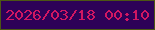文字の大きさ：4、枠の色：4c5614、背景の色：2d0158、文字の色：d01762 無料ブログパーツのブログ時計