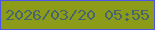 文字の大きさ：5、枠の色：4c56e8、背景の色：8c9c18、文字の色：47656e 無料ブログパーツのブログ時計