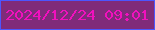 文字の大きさ：1、枠の色：4c56ff、背景の色：802b7a、文字の色：f111bd 無料ブログパーツのブログ時計