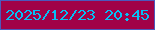 文字の大きさ：1、枠の色：4c59bc、背景の色：a10247、文字の色：04c0f5 無料ブログパーツのブログ時計