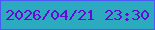 文字の大きさ：3、枠の色：4c59f2、背景の色：2baac0、文字の色：6808d4 無料ブログパーツのブログ時計