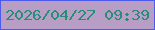 文字の大きさ：1、枠の色：4c5aee、背景の色：b89dc5、文字の色：258d78 無料ブログパーツのブログ時計