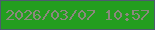 文字の大きさ：1、枠の色：4c5c6e、背景の色：239e1f、文字の色：8b887d 無料ブログパーツのブログ時計