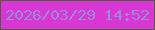 文字の大きさ：3、枠の色：4c5d3d、背景の色：d837d3、文字の色：9b8dd5 無料ブログパーツのブログ時計