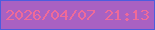 文字の大きさ：3、枠の色：4c5dde、背景の色：a961c2、文字の色：ef6a99 無料ブログパーツのブログ時計