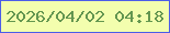 文字の大きさ：1、枠の色：4c5de8、背景の色：f3feae、文字の色：639650 無料ブログパーツのブログ時計