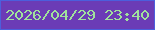 文字の大きさ：4、枠の色：4c5fdc、背景の色：6b3cb6、文字の色：a0e29c 無料ブログパーツのブログ時計