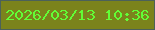文字の大きさ：2、枠の色：4c615a、背景の色：7b831c、文字の色：62fd36 無料ブログパーツのブログ時計
